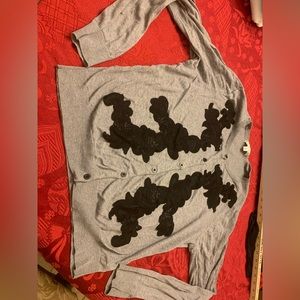 CAbi Grey and Black Cardigan